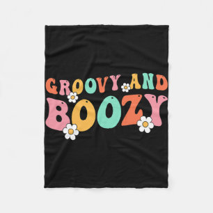 Groovy And Boozy Bride Bridesmaid Groovy Bachelore Fleece Blanket