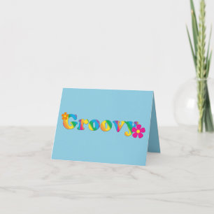 Groovy and Flowers Bright Colours 60s Hippie Card