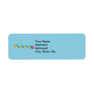 Groovy and Flowers Bright Colours 60s Hippie Return Address Label