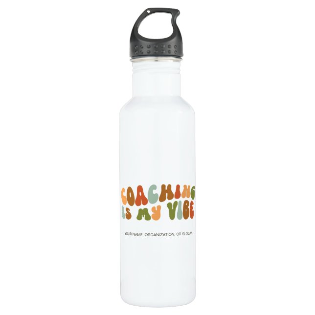 Groovy and Retro Coaching is My Vibe, Coach 710 Ml Water Bottle (Front)