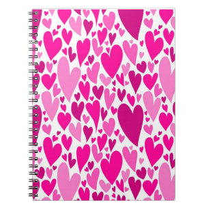 Groovy and Romantic Pink Hearts Valentine's Day Notebook