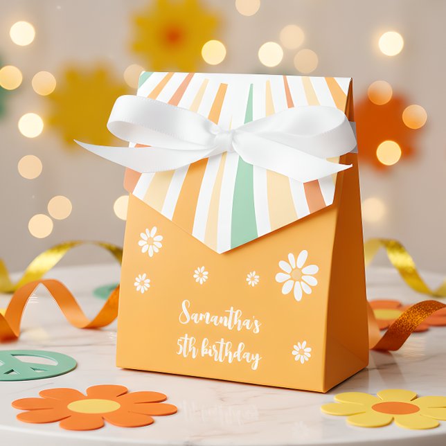 Groovy and wild retro sun kids birthday favour box (Creator Uploaded)
