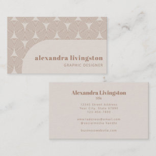Groovy Arch Pattern Neutral Graphic Designer Business Card