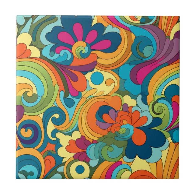 Groovy Art Ceramic Tile (Front)