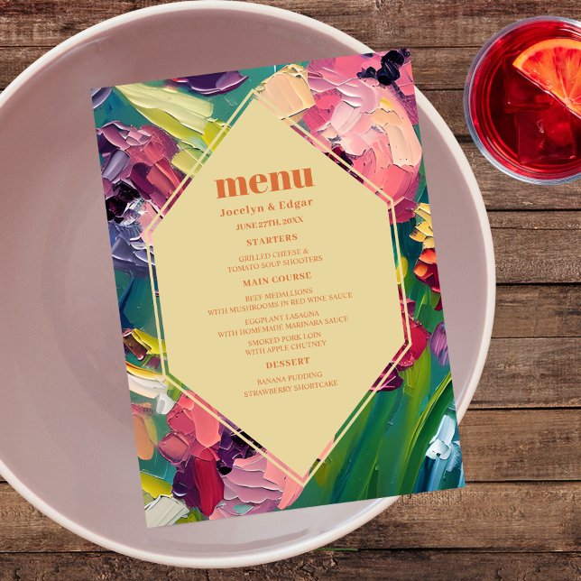 Groovy Art Deco Wedding Painting Menu (Creator Uploaded)