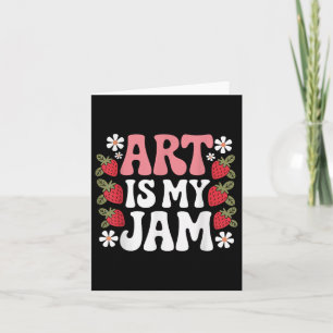 Groovy Art Is My Jam Retro Funny Art Teacher Straw Card