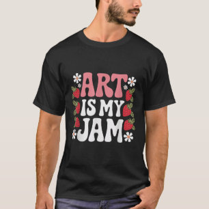 Groovy Art Is My Jam Retro Funny Art Teacher Straw T-Shirt