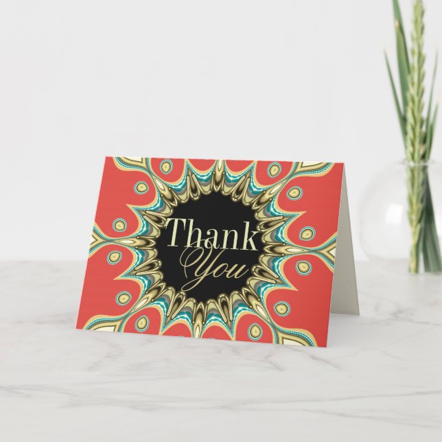 Groovy Arty Sunflower | Unique Thank You Card (Front)