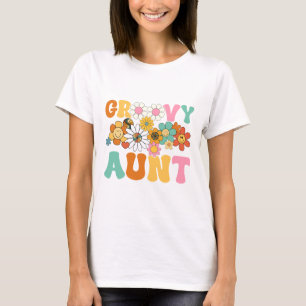 Groovy Aunt Retro 70s Flower Power Vintage Design T-Shirt