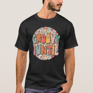 Groovy Auntie Hippie Retro Family Boho Flower Pare T-Shirt