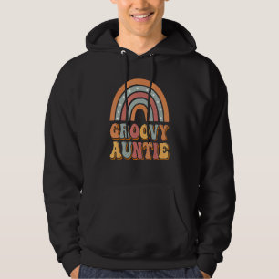 Groovy Auntie Retro Vintage Style Graphic Womens Hoodie