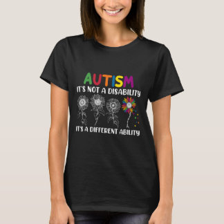Groovy Autism Awareness Month Sunflower Different T-Shirt