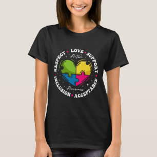 Groovy Autism Awareness Respect Love Support Blue T-Shirt
