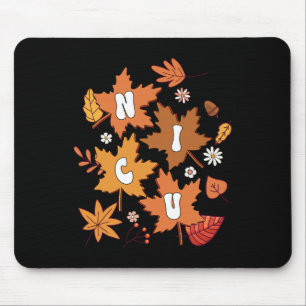 Groovy Autumn Nicu Nurse Maple Leaf Fall Vibes Dai Mouse Pad
