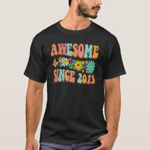Groovy Awesome Since 2013 10th Birthday Gifts 10 Y T-Shirt