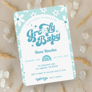 Groovy Baby Boho Arch Baby Shower Invitation