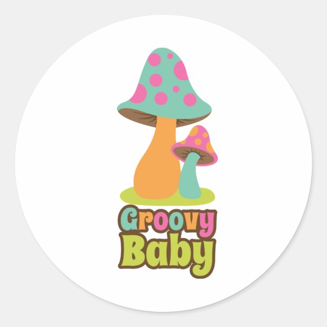 Groovy Baby Classic Round Sticker (Front)