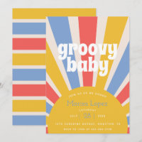 Groovy Baby Hippie Baby Shower Invitation
