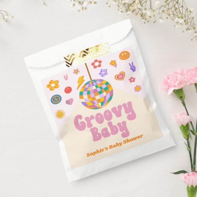Groovy Baby Retro 70's Disco Ball Baby Shower Favour Bag (Sealed)