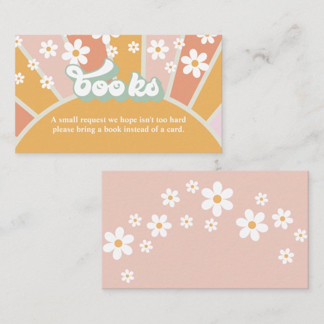 Groovy Baby Retro Baby Shower Book Request Enclosure Card (Front/Back)