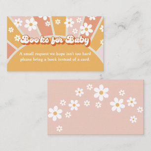 Groovy Baby Retro Baby Shower Books for Baby Enclosure Card