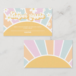 Groovy Baby Retro Baby Shower Diaper raffle Enclos Enclosure Card