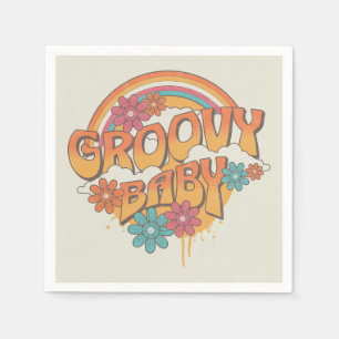 Groovy Baby retro style design Napkin