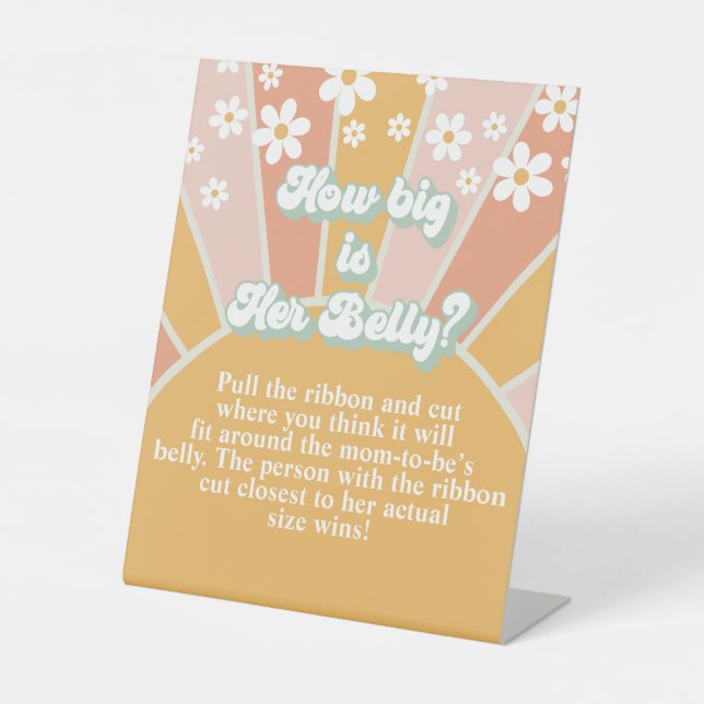 Groovy Baby Retro Sunshine Game Pedestal Sign (Front)