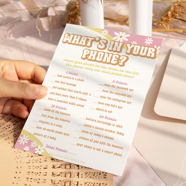 Groovy Baby Shower Games, Boho Retro, 70's Vibe Menu (Creator Uploaded)