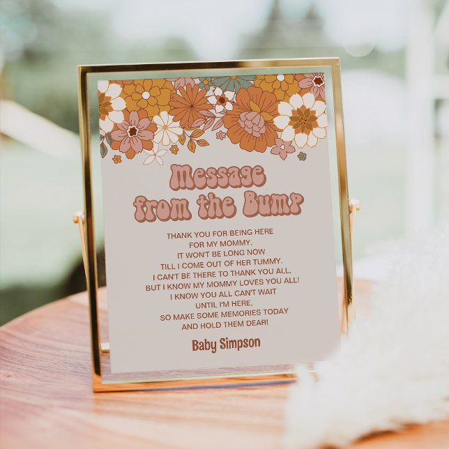 Groovy Baby Shower Message From the Bump Sign (Creator Uploaded)