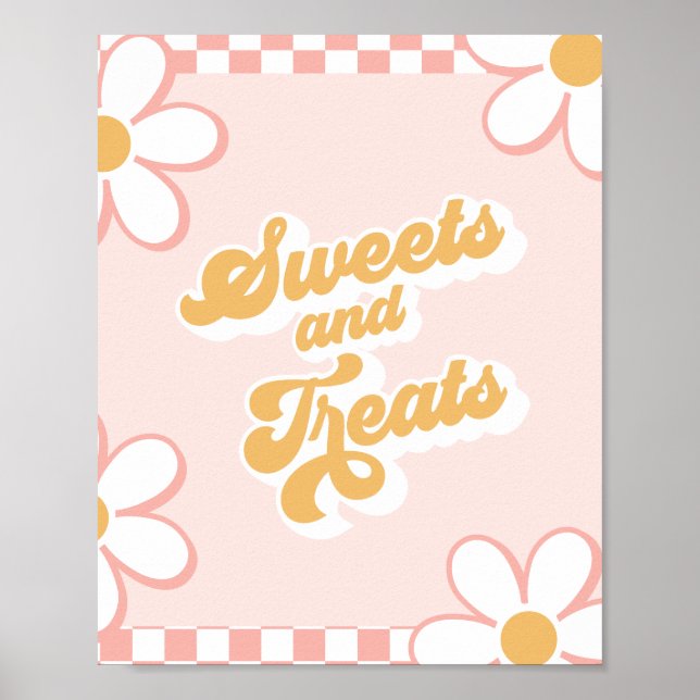 Groovy Baby Shower Sweets and Treats Sign (Front)