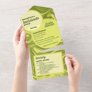 Groovy Bachelorette All In One Invitation