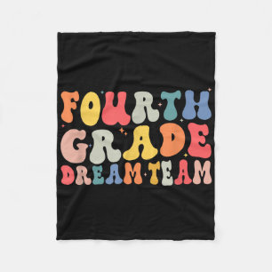 Groovy Back To School First Day Of Fourth Grade Dr Fleece Blanket