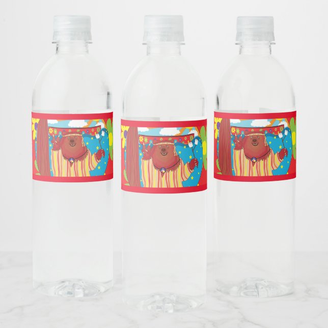 Groovy Bear Water Bottle Label (Bottles)