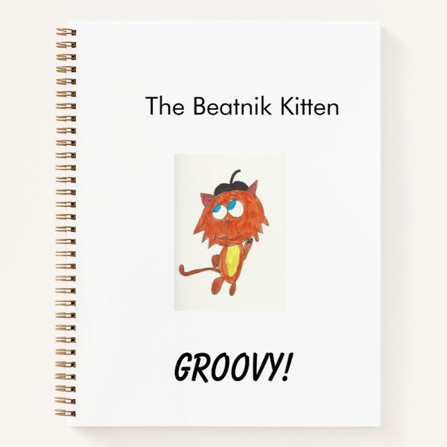 Groovy Beatnik Kitten Notebook/Journal Notebook (Front)