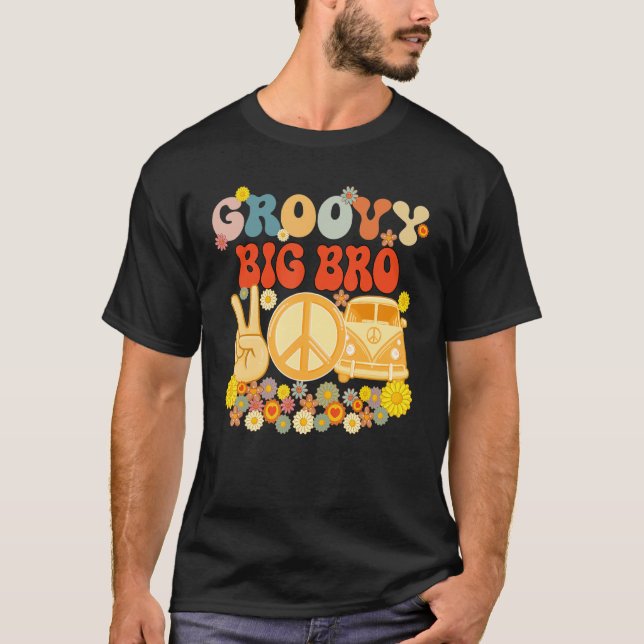 Groovy Big Brother Retro Matching Family Baby Show T-Shirt (Front)