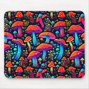 Groovy Bioluminescence Mushrooms  Mouse Pad