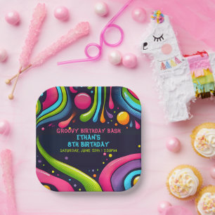 Groovy Birthday Bash Paper Plate