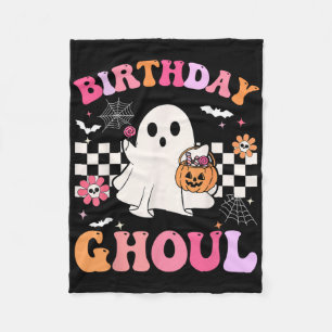 Groovy Birthday Ghoul Spooky Season Halloween Birt Fleece Blanket