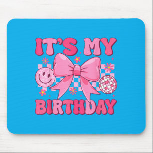 Groovy Birthday Girls Ns Kids Coquette Bow Bday Mouse Pad