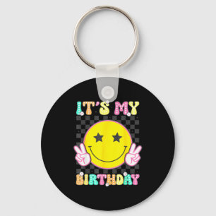 Groovy birthday girls women teens kid bday flower key ring