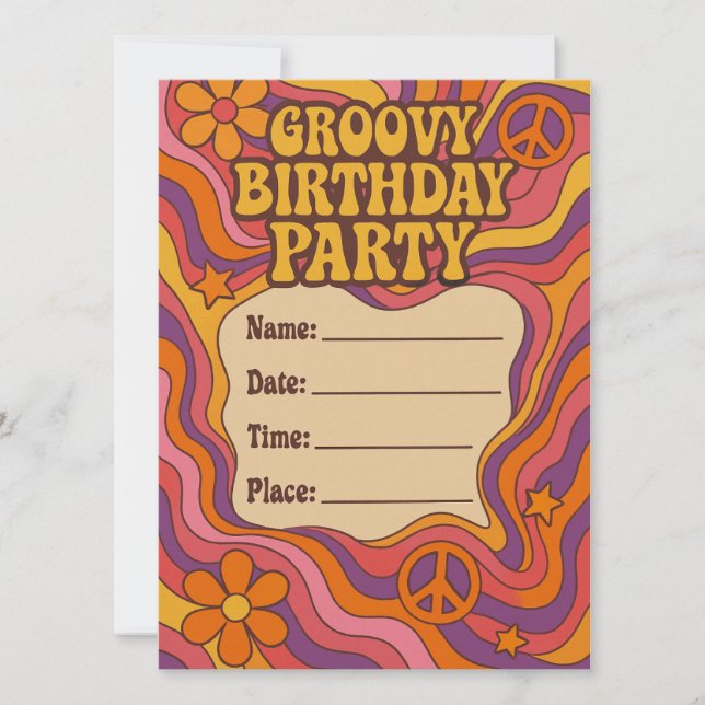 Groovy Birthday Invite (Front)