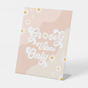 Groovy Birthday Party Boho Daisy Decorations Table Pedestal Sign