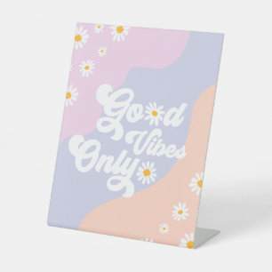 Groovy Birthday Party Boho Daisy Decorations Table Pedestal Sign