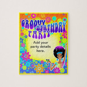 Groovy Birthday Puzzle Invitation