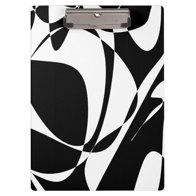 Groovy Black and White Pattern   Clipboard (Front)