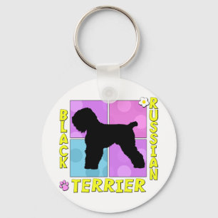 Groovy Black Russian Terrier Key Ring