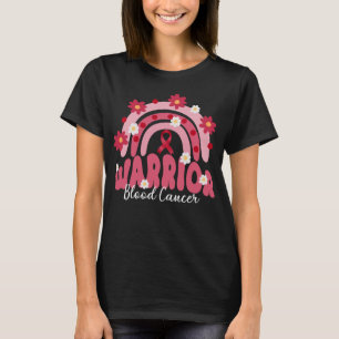 groovy blood cancer warrior rainbow flower T-Shirt