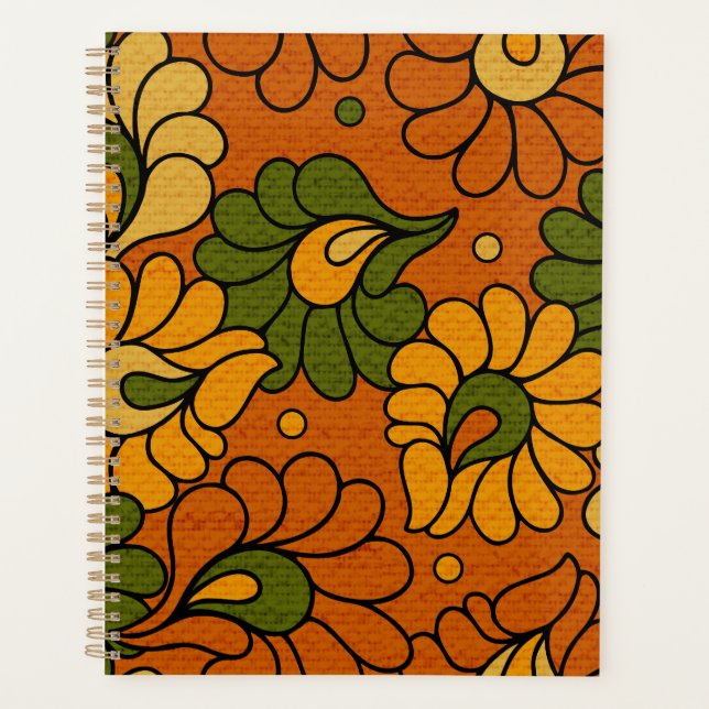 Groovy Bloom - Retro Floral 1970s Planner (Front)