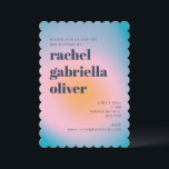 Groovy Blue Gradient Retro Photo Bat Mitzvah Invitation<br><div class="desc">Groovy Blue Gradient Retro Photo Bat Mitzvah Invitation</div>